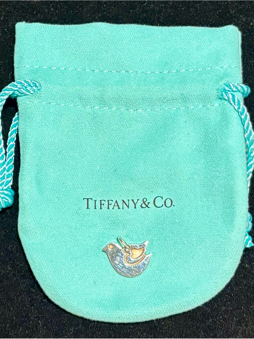 Tiffany & Co. Lovey Dovey Charm with COA and Dust Bag